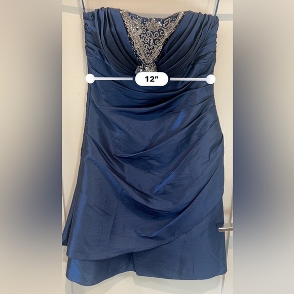 Jump Juniors Short formal Prom Dress Navy Size 3-4 - Picture 7 of 9